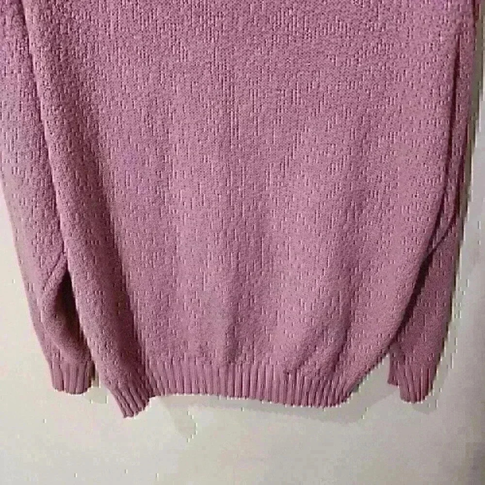 Vintage willow ridge mauve pink knit sweater 80's vibe long sleeve size large - Picture 3 of 4
